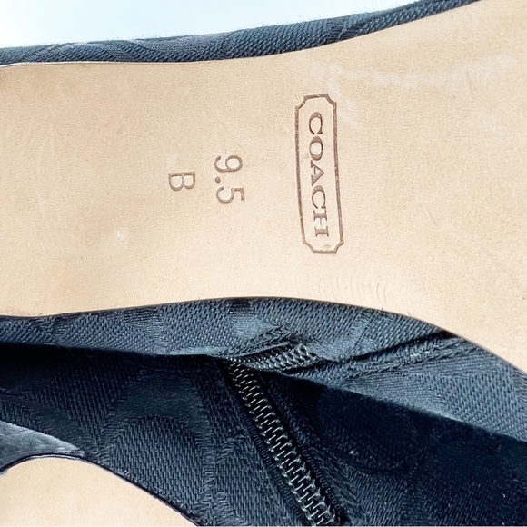 ✅ NWOB COACH Black Jacquard and Leather Delilah Booties SIZE 9.5 - Picture 10 of 11